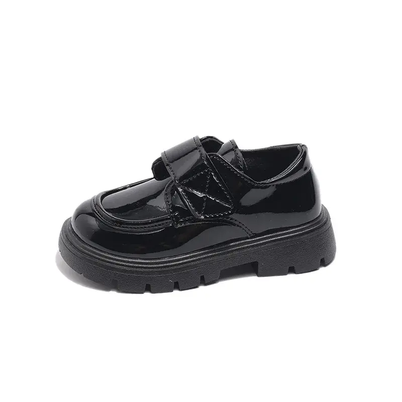 Children Leather Shoes for Boys New Fashion Kids Stage Performance Formal Shoes Students Classic Black British Style Shoes I0211