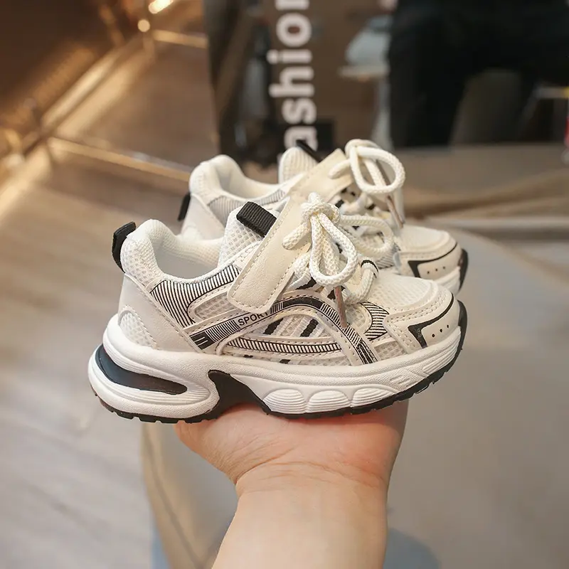 All Season New Breathable Children's Sports Shoes Little Student Shoes Flat with Boys Sneaker Shoes Girls Chunky Sneakers I06245