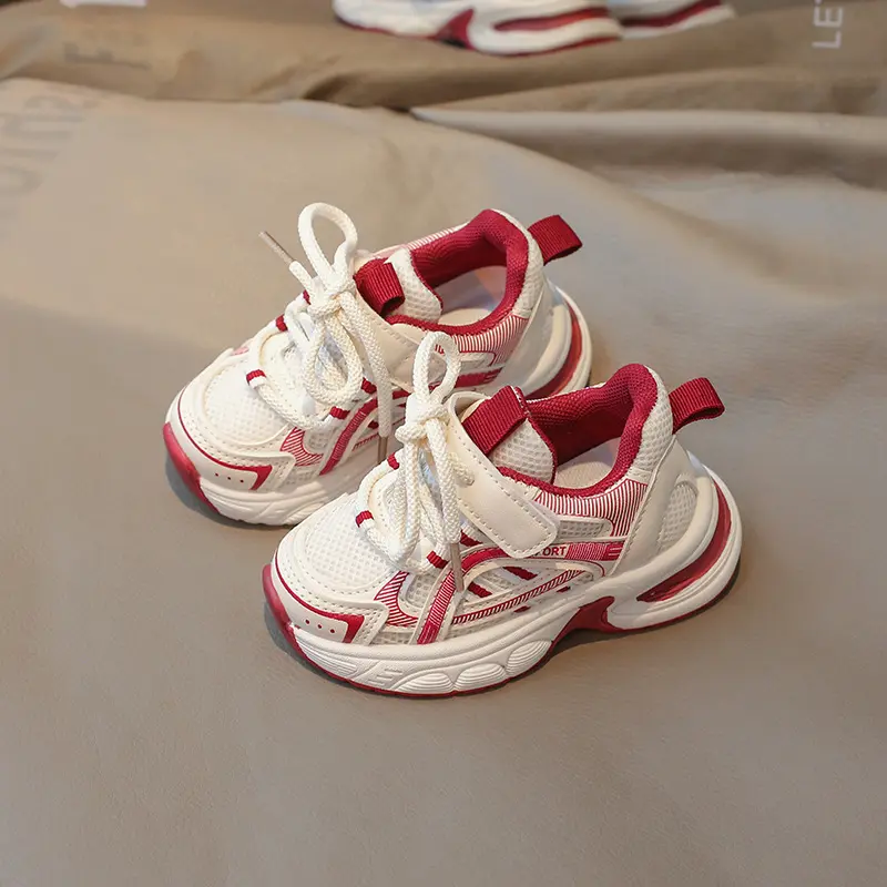 All Season New Breathable Children's Sports Shoes Little Student Shoes Flat with Boys Sneaker Shoes Girls Chunky Sneakers I06245