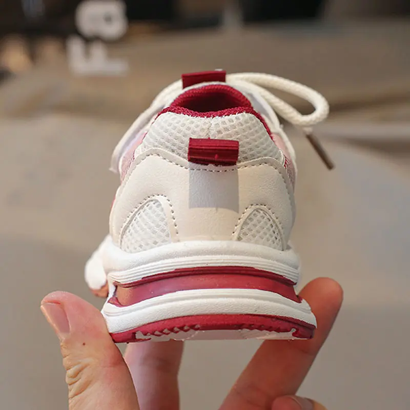 All Season New Breathable Children's Sports Shoes Little Student Shoes Flat with Boys Sneaker Shoes Girls Chunky Sneakers I06245