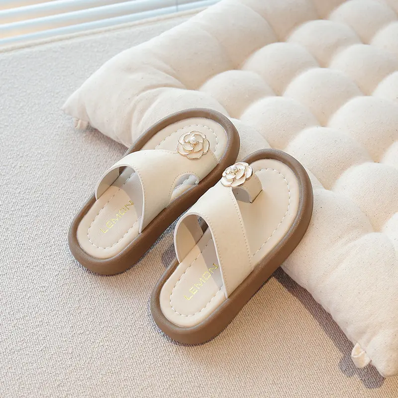 Bestselling 2025 Girls Princess Children's Summer Slippers Appliques Flip-flops Fashion Non-slip Outdoor Baby Girl Slides I05148