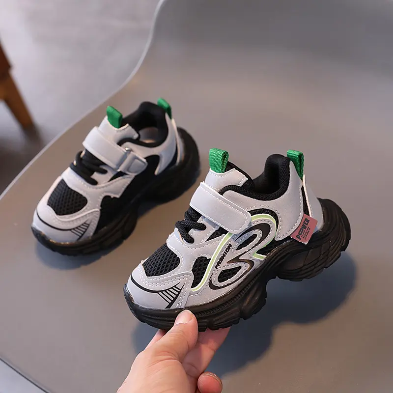 Child Fashion Vulcanized Sneaker Geometric Pattern Platform Flats Little Girls Shoes Casual Breathable Boys Walking Shoes H08217