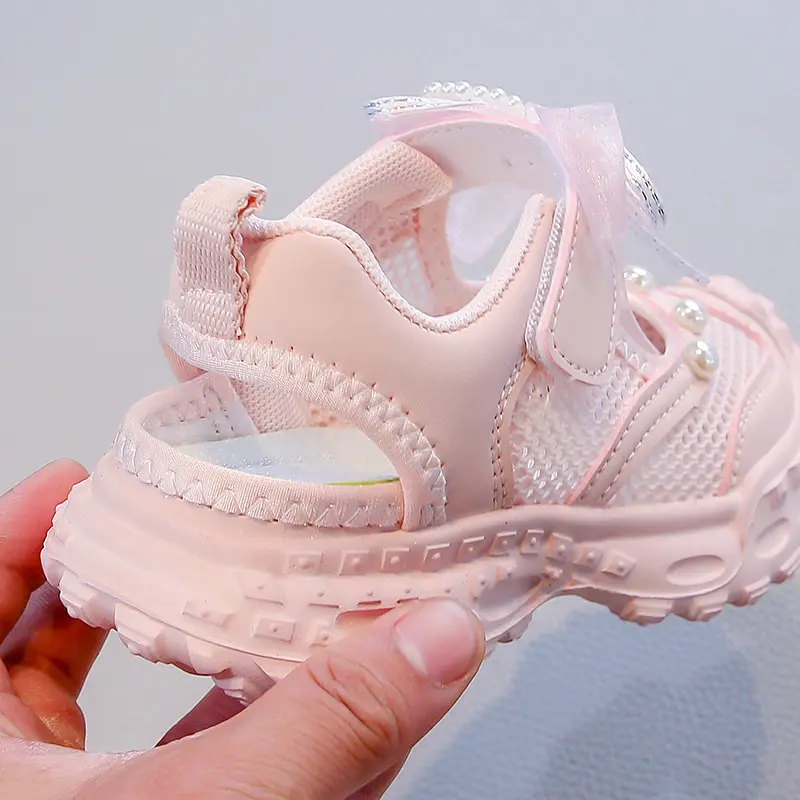 Airflow Design Breathable Mesh Children Shoes Girls Sneakers Comforatble Arch Support Kids Girl Running Shoes with Ribbon I06057