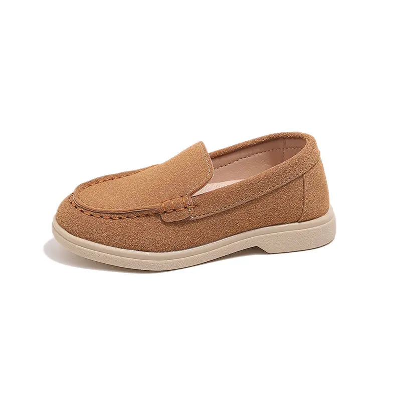 INS Easy To Wear Slip on Fall Shoes for Kids Boys High Quality Suede Leather Student Footwear Shallow Platform Shoes Girl I07284