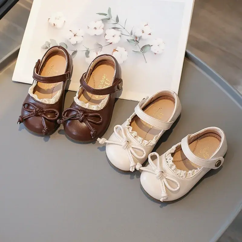 Girl Mary Janes Lively Style Round Toe Pure Color Fashion Autumn Kids Leather Shoes 21-30 Toddler Daily Elegant Kids Shoe I04107
