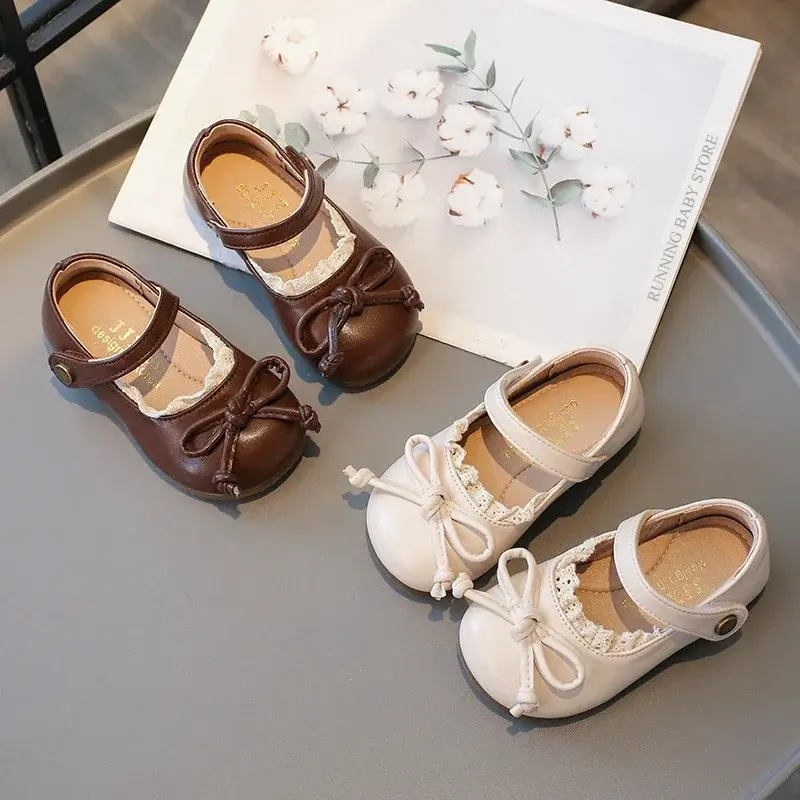 Girl Mary Janes Lively Style Round Toe Pure Color Fashion Autumn Kids Leather Shoes 21-30 Toddler Daily Elegant Kids Shoe I04107