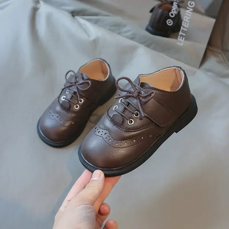 Children Leather Shoes for Boys Kids Loafers Slip-on School Low Heels Formal Shoes Best Man Wedding Party Shoes Footwear I01206