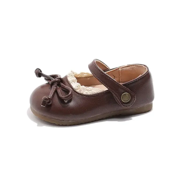 Girl Mary Janes Lively Style Round Toe Pure Color Fashion Autumn Kids Leather Shoes 21-30 Toddler Daily Elegant Kids Shoe I04107
