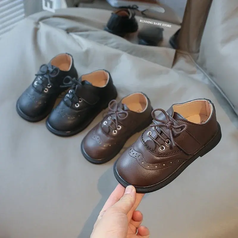 Children Leather Shoes for Boys Kids Loafers Slip-on School Low Heels Formal Shoes Best Man Wedding Party Shoes Footwear I01206