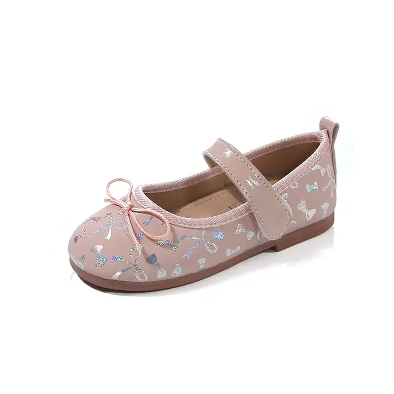 Kids Shoes Girls PU Leather Dress Shoes Spring Autumn All Over Print Princess Mary Janes Beauty Shallow Flat Single Shoes I01201