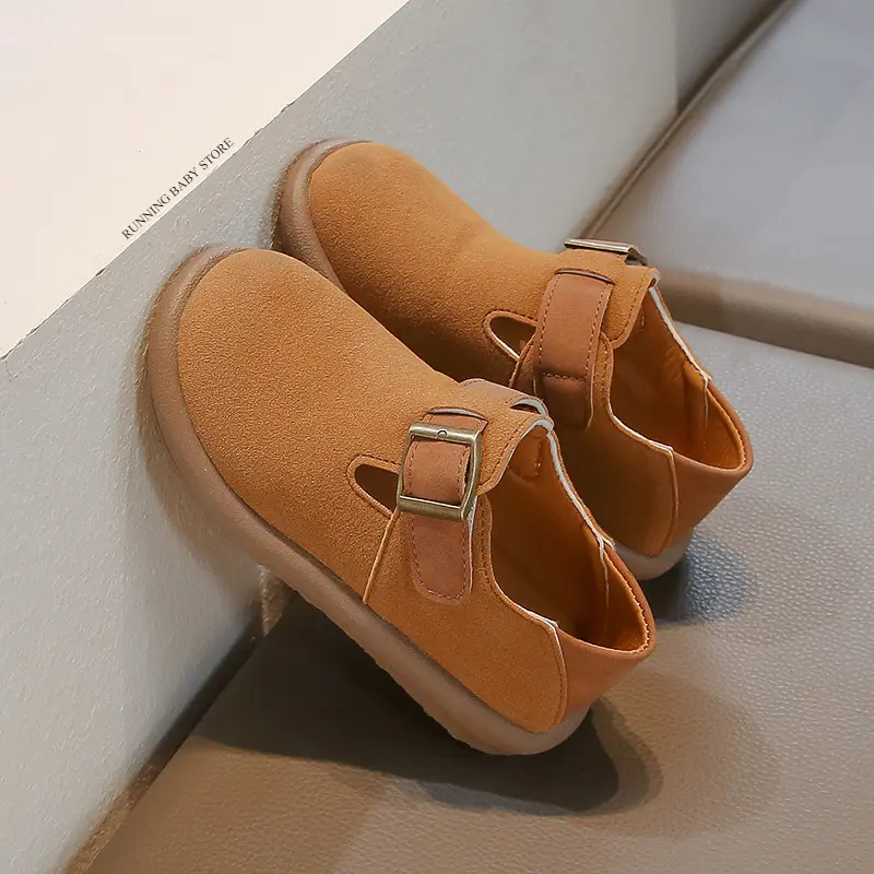 2025 Children's Flat Shoes New Retro Color Matte Leather Casual Shoes Girls Lightweight Baby Girl Sneakers Kids Moccasins I02153