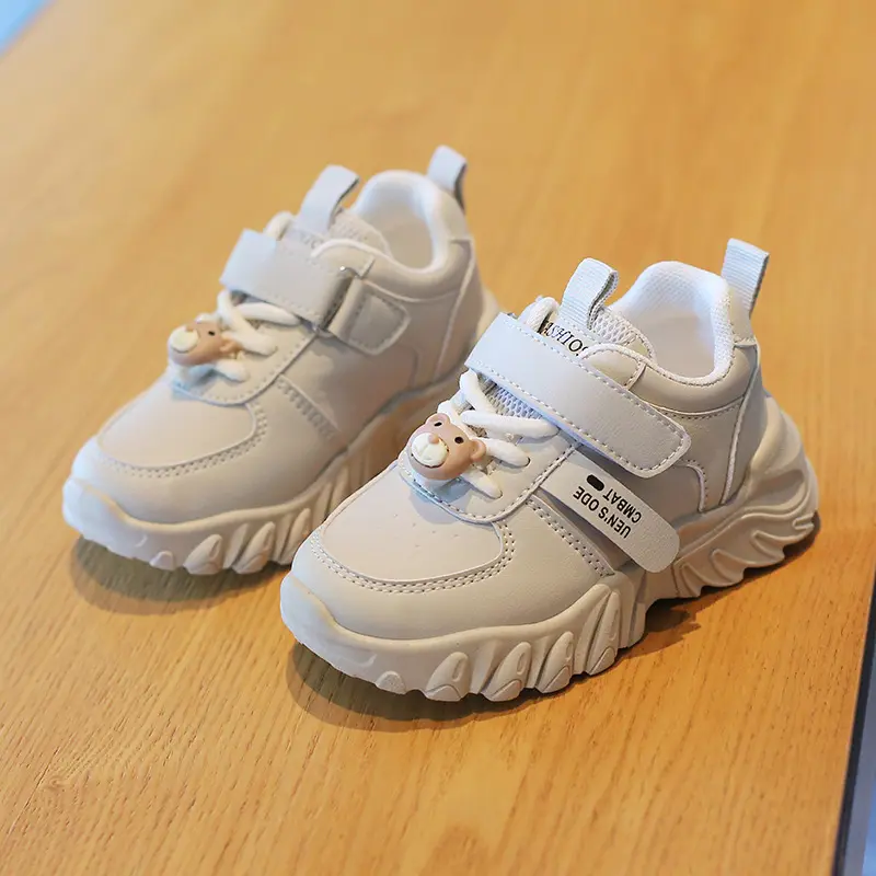 Children's Shoes Cartoon Bear Decos Autumn New Casual Versatile Girls Boys Baby Running Shoes Kids Comfort Chunky Sneaker I08134