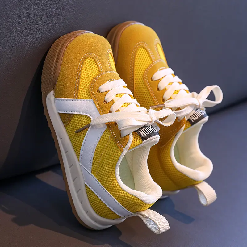 Kids Shoes Casual Children Purple Silver Yellow Sneaker for Girls Fashion Brand Designer City-friendly Walking Shoes Girl I08136