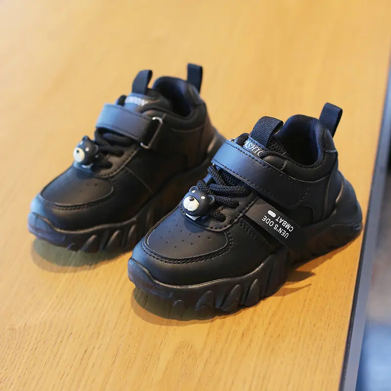 Children's Shoes Cartoon Bear Decos Autumn New Casual Versatile Girls Boys Baby Running Shoes Kids Comfort Chunky Sneaker I08134