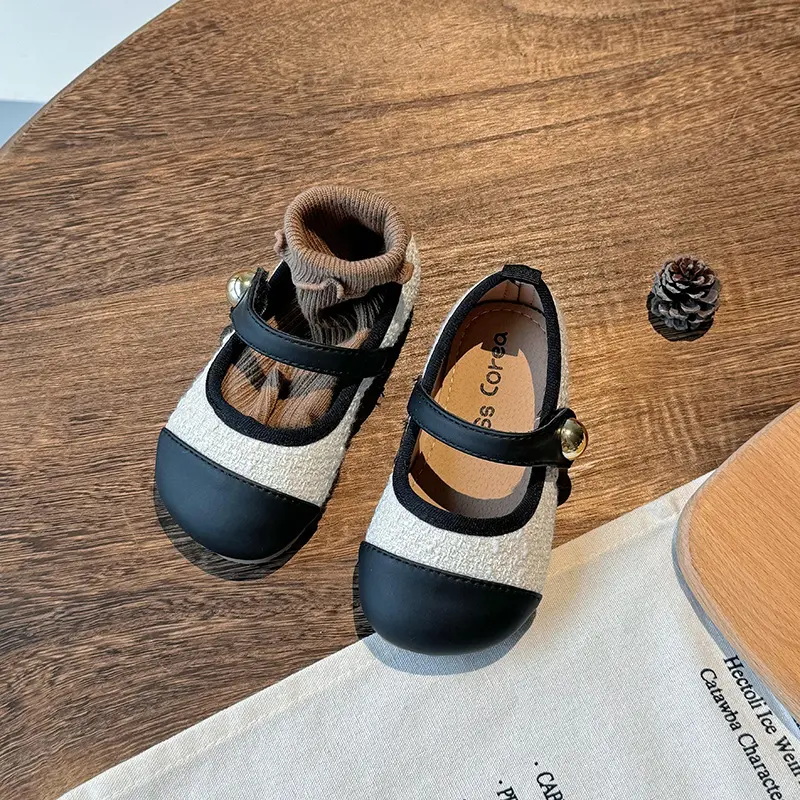 Children Leather Shoes for Girls 2025 Fall Fashion Comfortable Elegant Patchwork Braided Soft Sole Wedding Princess Shoes I08123