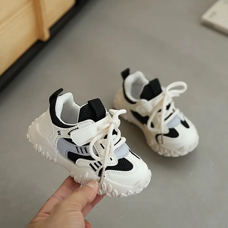 2025 Children Training Shoes Breathable Mesh Patchwork Design Sports Shoes Non-slip Sneakers for Boys Girls Running Shoes I07275
