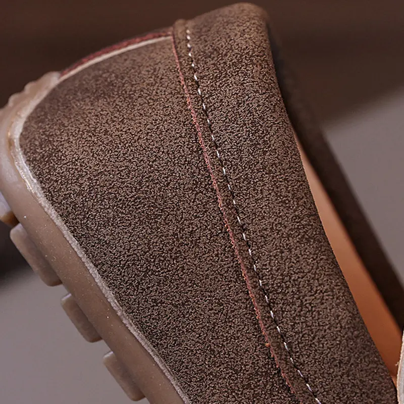 Children's Fashion Slip on Casual Suede Shoes Spring Mix Color Soft Soled Comfortable Versatile Shoes Brand Designed Flat I08122