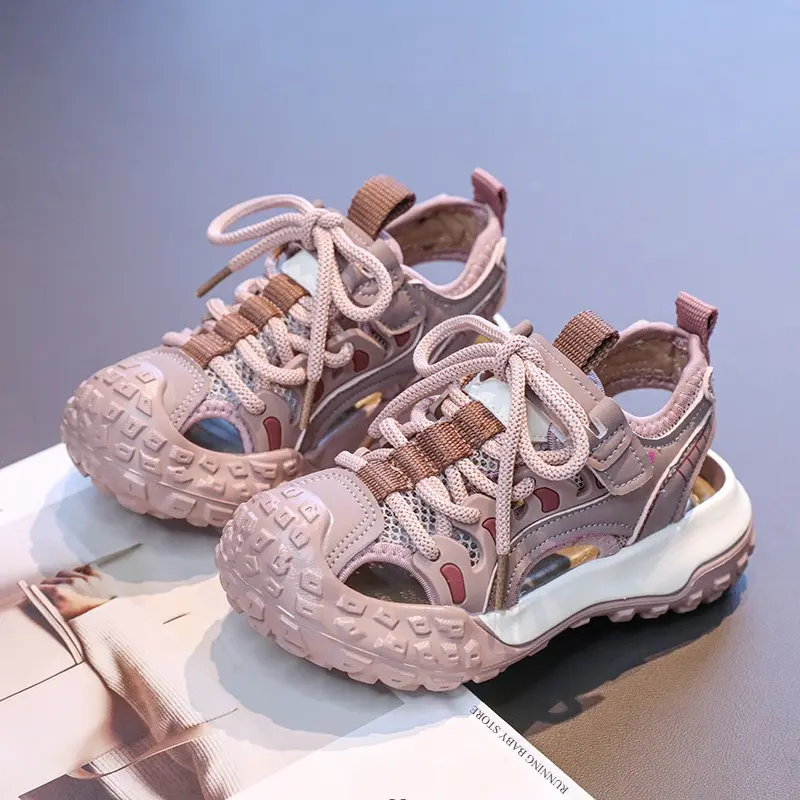 Hollow Children Sports Shoes Summer  Anti-collision Head Boy Handsome Basketball Shoes Comfortable Girls Running Sneakers I05268