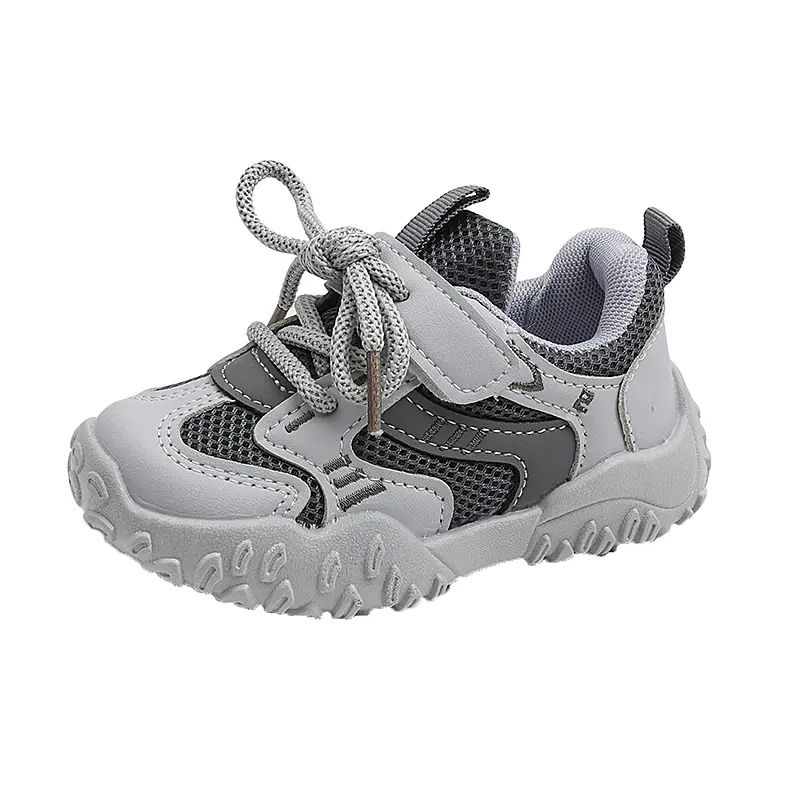 2025 Children Training Shoes Breathable Mesh Patchwork Design Sports Shoes Non-slip Sneakers for Boys Girls Running Shoes I07275