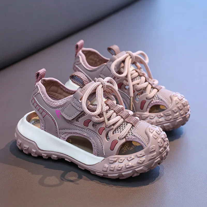 Hollow Children Sports Shoes Summer  Anti-collision Head Boy Handsome Basketball Shoes Comfortable Girls Running Sneakers I05268