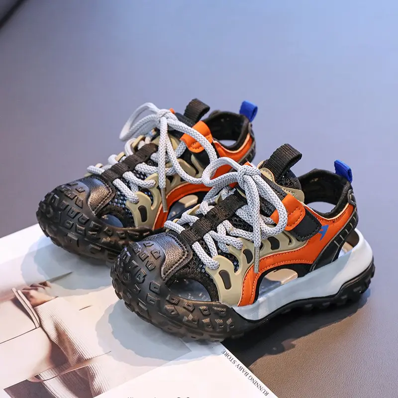 Hollow Children Sports Shoes Summer  Anti-collision Head Boy Handsome Basketball Shoes Comfortable Girls Running Sneakers I05268
