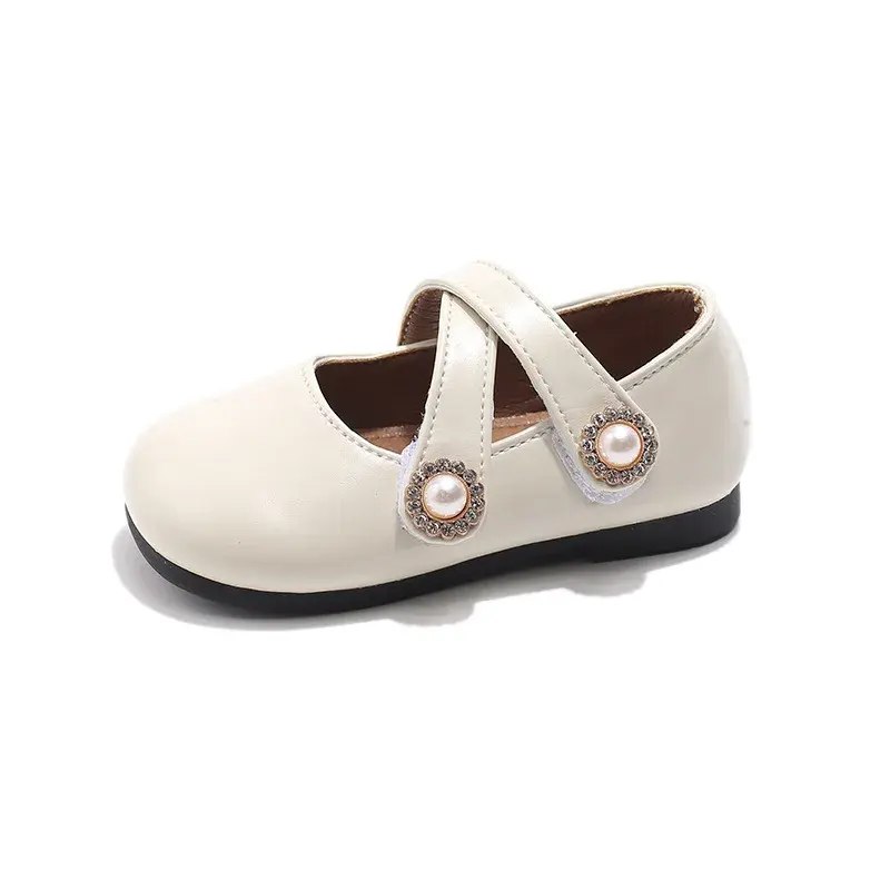 New Girls Leather Shoes Baby Kids Fashion Princess Party Wedding Performance Shoes Soft Solid Color Student Spring Autumn I01255
