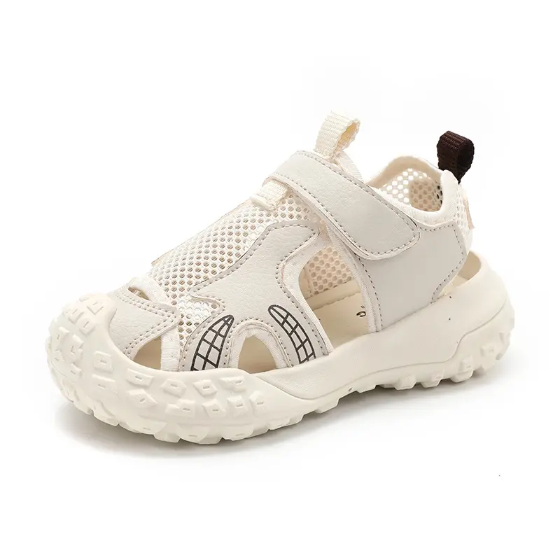 2025 Unisex Kids Running Shoes for Summer Breathable New Style Sport Sneakers Student Casual Footwear Beige Purple Yellow I06228