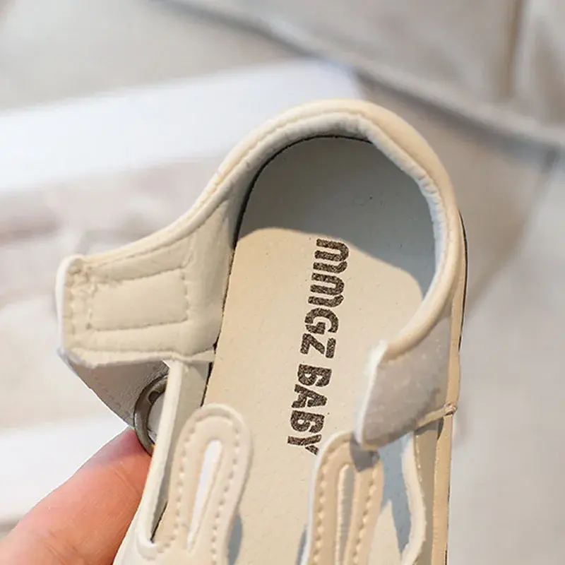 Cartoon Cat Shoes for Girls Baby Mary Janes Little Children Spring Leather Shoes Funny Covered Toe Comfortable Kids Shoes I01093