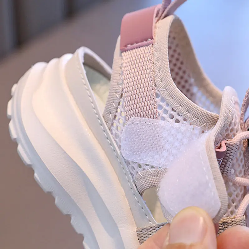 Hot Sell Hollow Children Shoes Boys Fashion Chunky Sneakers for Girls Sport Running Shoes Kids Breathable Casual Trainers I06225
