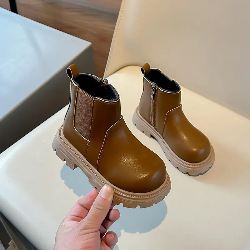 Children's Chelsea Boots Winter New Arrival Velvet Warm Girl's Platform Shoes England Style Wedding Party Shoes Girl Boot H10151