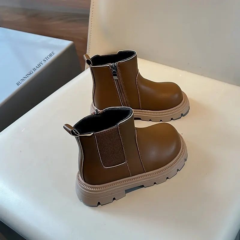 Children's Chelsea Boots Winter New Arrival Velvet Warm Girl's Platform Shoes England Style Wedding Party Shoes Girl Boot H10151