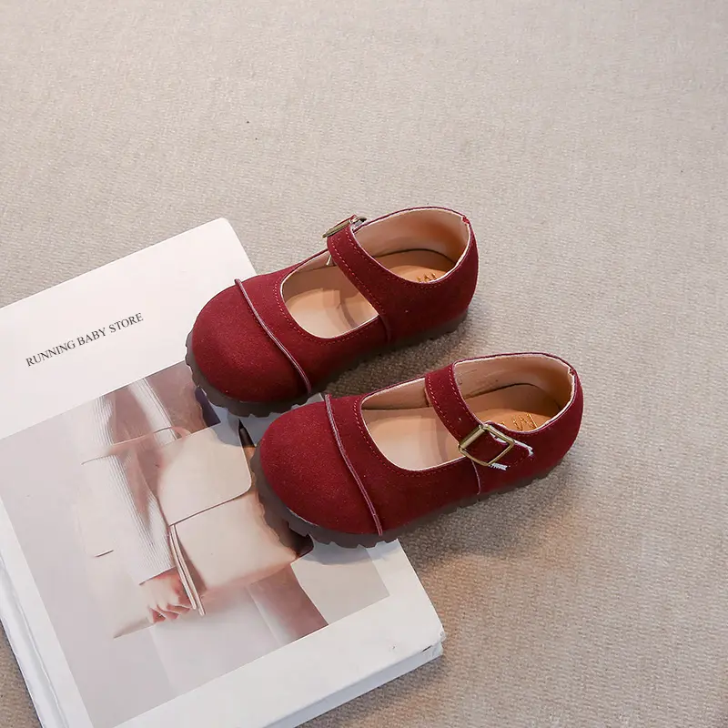 Fashionable Retro Soft Sole Comfortable Flat Shoes Girls 2025 Spring New Brand Design Buckle Children's School Shoes Kids I02143
