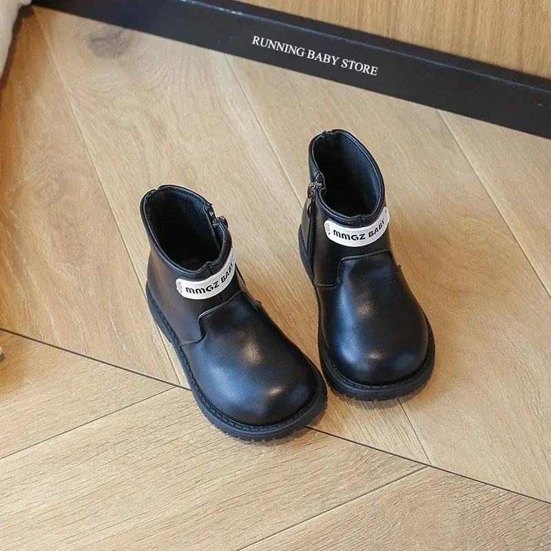 2025 Letter Short Boots for Children Girls Autumn Side Zipper Ankle Boots Girl Fashionable Princess Low Heels Shoes Boots I04285