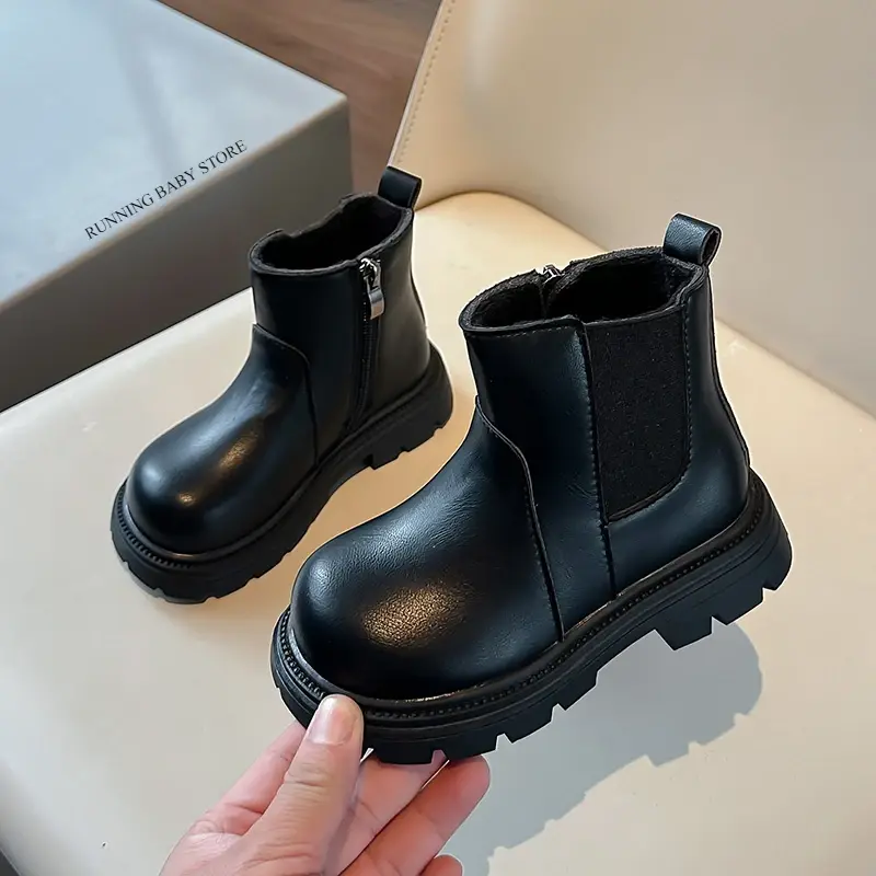Children's Chelsea Boots Winter New Arrival Velvet Warm Girl's Platform Shoes England Style Wedding Party Shoes Girl Boot H10151