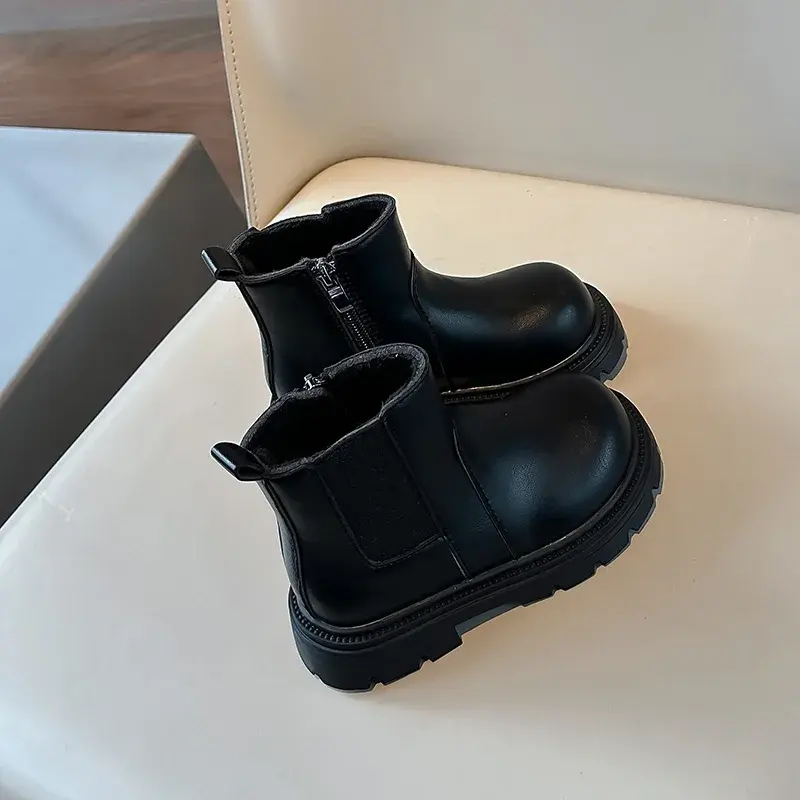 Children's Chelsea Boots Winter New Arrival Velvet Warm Girl's Platform Shoes England Style Wedding Party Shoes Girl Boot H10151