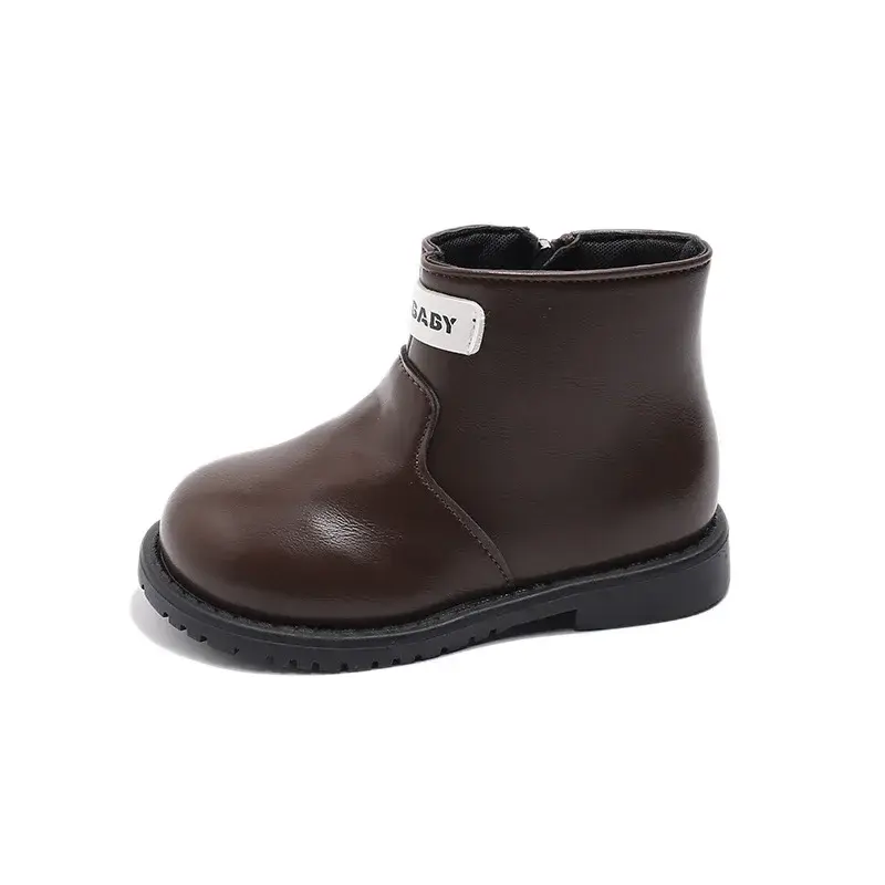 2025 Letter Short Boots for Children Girls Autumn Side Zipper Ankle Boots Girl Fashionable Princess Low Heels Shoes Boots I04285