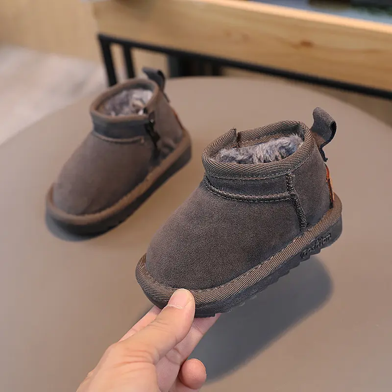 Winter Kids Baby Snow Boots Newborn First Communion Plush Warm Hot Soft Sole Toddler Shoes New Year Christmas Short Boots I07239