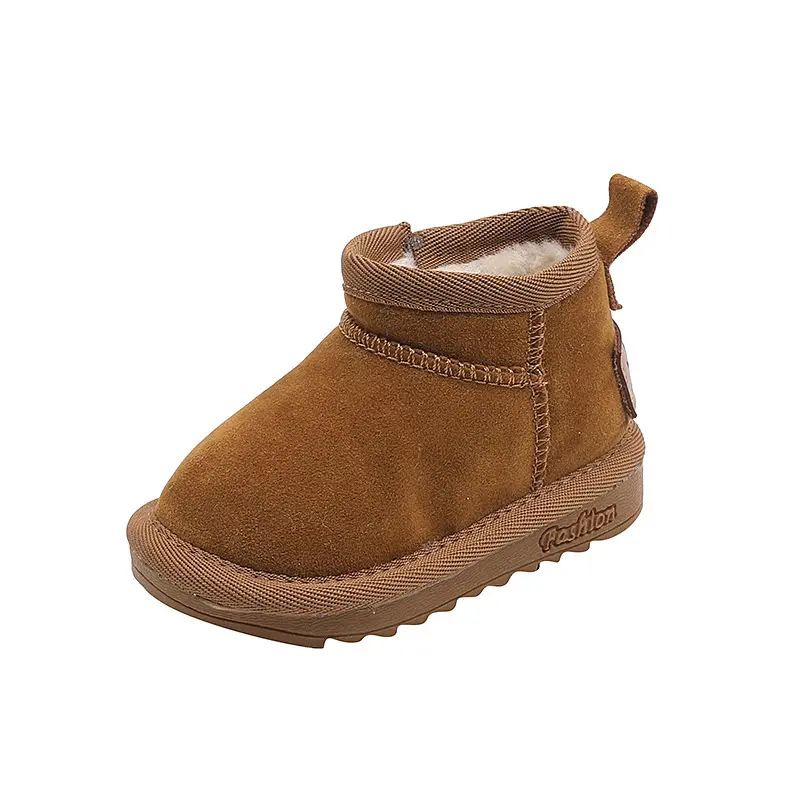 Winter Kids Baby Snow Boots Newborn First Communion Plush Warm Hot Soft Sole Toddler Shoes New Year Christmas Short Boots I07239