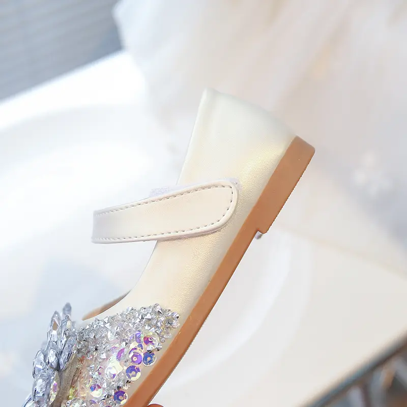 Beautiful Girl Sweet Rhinestone Bowknot Lolita Shoes Girls 2025 School Shoes Platform Mary Janes Shoe Child Cute Low Heel I08039