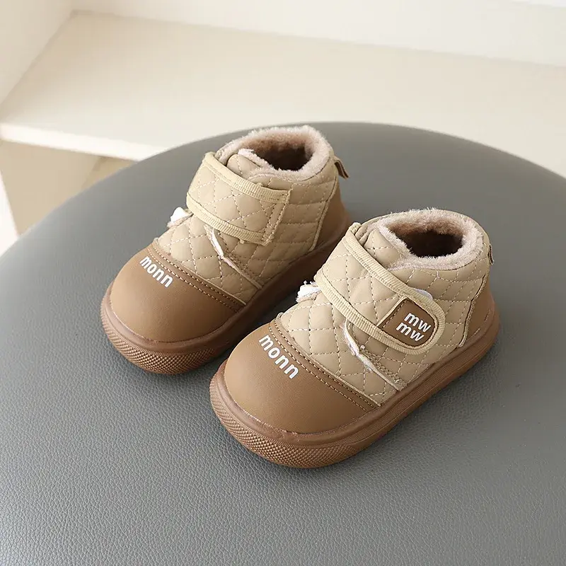 Children Casual Shoes for Girls Boys Winter New Fashion Korean Style Soft Bottom Anti-slippery Versatile Plush Warm Boots I01173