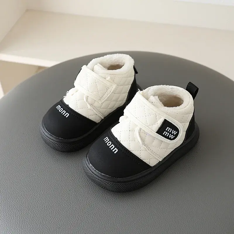 Children Casual Shoes for Girls Boys Winter New Fashion Korean Style Soft Bottom Anti-slippery Versatile Plush Warm Boots I01173