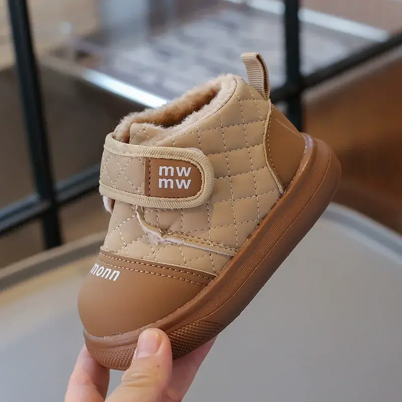 Children Casual Shoes for Girls Boys Winter New Fashion Korean Style Soft Bottom Anti-slippery Versatile Plush Warm Boots I01173
