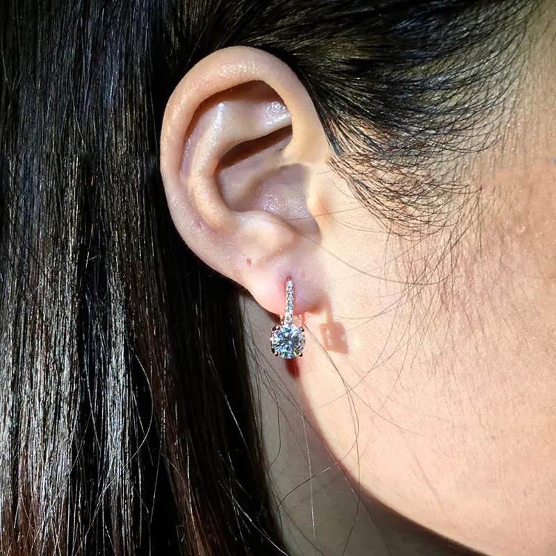 Huitan Dazzling Crystal Zircon Women Drop Earring Wedding Engagement Party Versatile Gorgeous Earring Classic Jewelry Best Gift