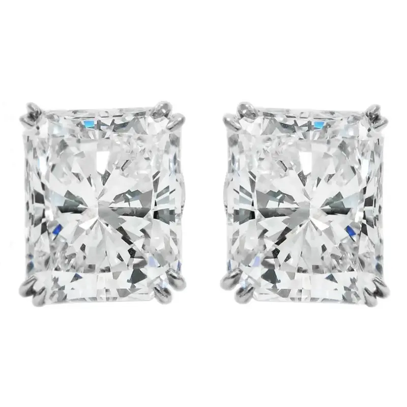 Huitan Luxury Crystal CZ Women Earrings Minimalist Style Daily Wear Versatile Accessories High-quality Silver Color Ear Jewelry