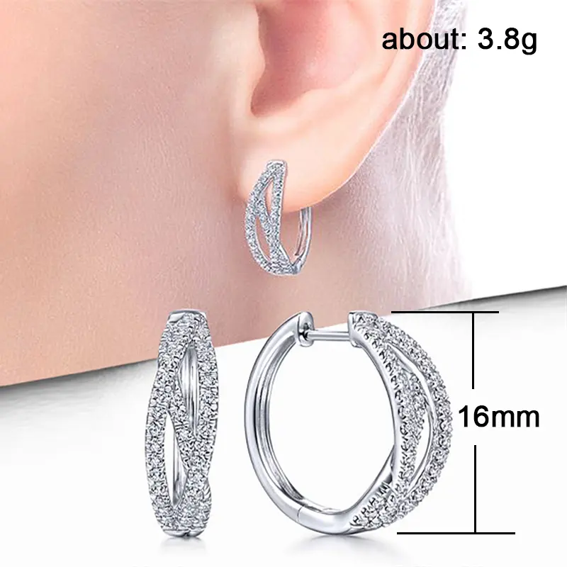 Huitan Chic Women's Hoop Earrings Circle Full Pave Dazzling CZ Stone Daily Wear Fashion Versatile Earrings Jewelry Drop Shipping