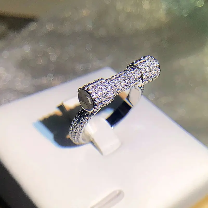 Huitan Modern Fashion Women Ring Full with Cubic Zirconia Bling Bling Girls Finger Accessories Wedding Party Luxury Jewelry New