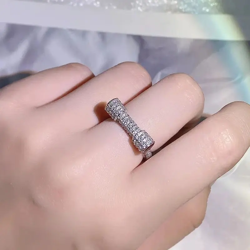 Huitan Modern Fashion Women Ring Full with Cubic Zirconia Bling Bling Girls Finger Accessories Wedding Party Luxury Jewelry New