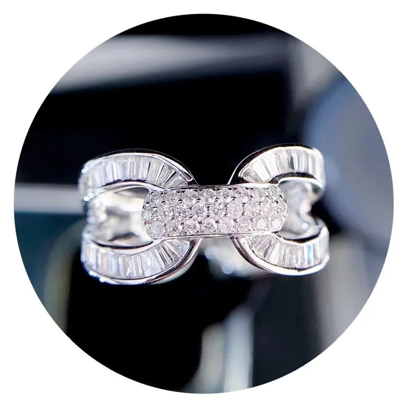 Huitan Fashion Design Brilliant Cubic Zirconia Rings for Women Wedding Engagement Party Modern Trendy Accessories Luxury Jewelry
