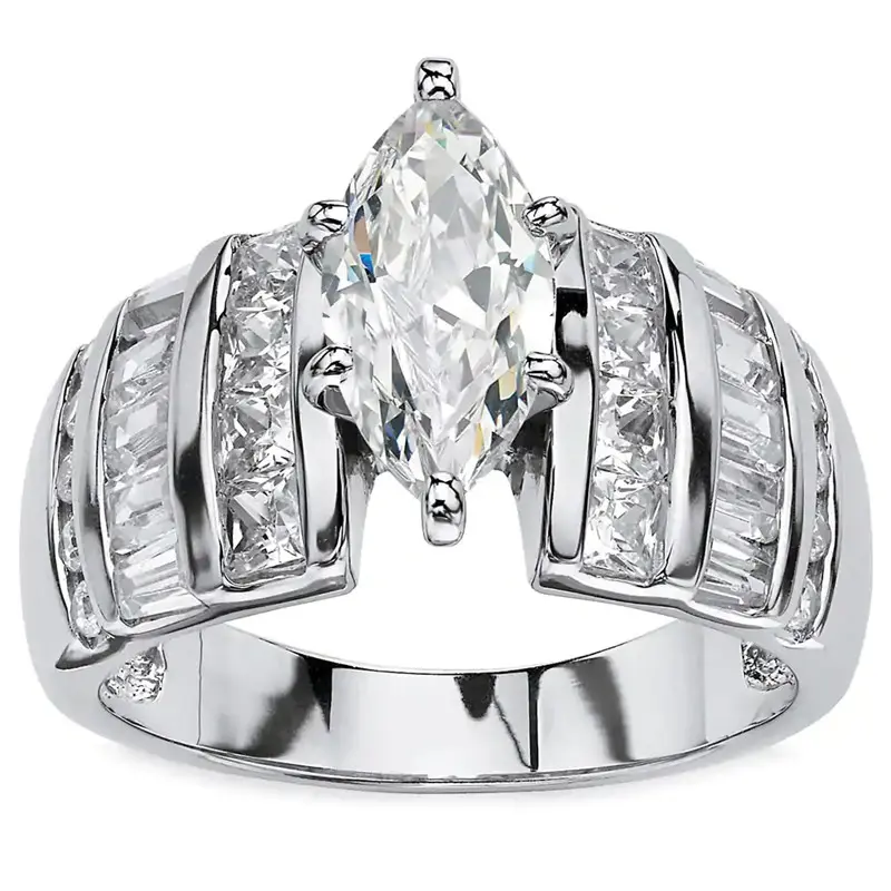 Huitan Newly-designed Engagement Rings with Brilliant CZ Crystal Rings for Women Gorgeous Bridal Marriage Party Trendy Jewelry