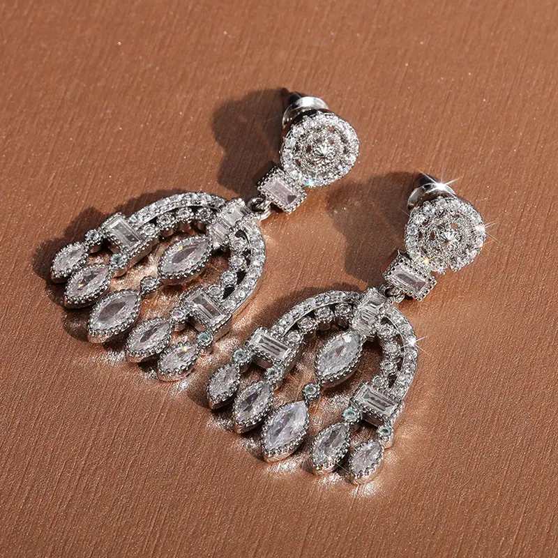 Huitan Bohemia Style Women Drop Earrings Silver Color Fashion Versatile Accessories Delicate Anniversary Love Gift Party Jewelry